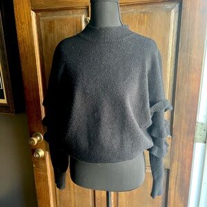 Anthropologie Line + Dot black ruffle sleeve sweater